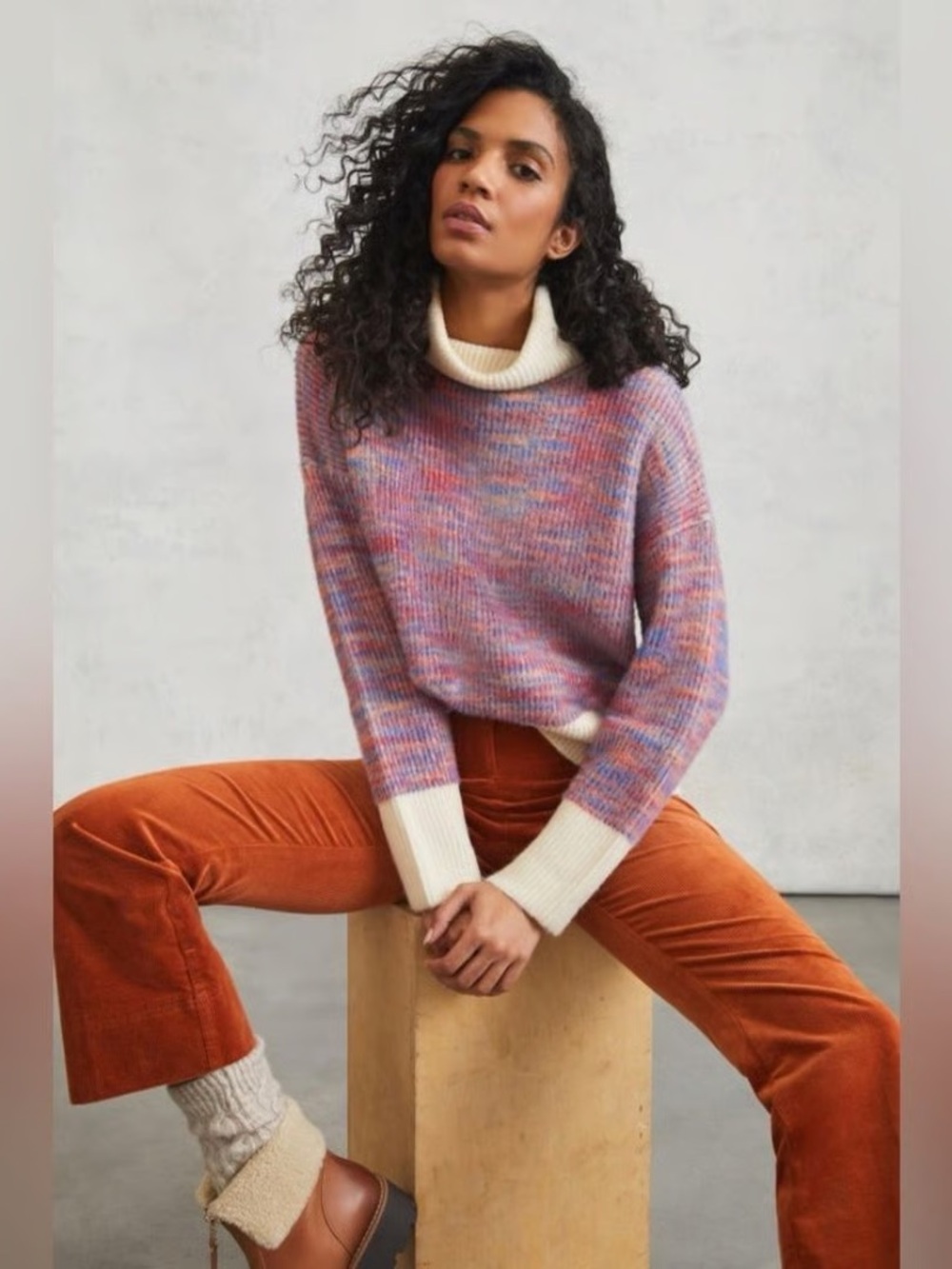 Callahan Knitwear Anthropologie Joni Space-Dyedā Turtleneck Sweater